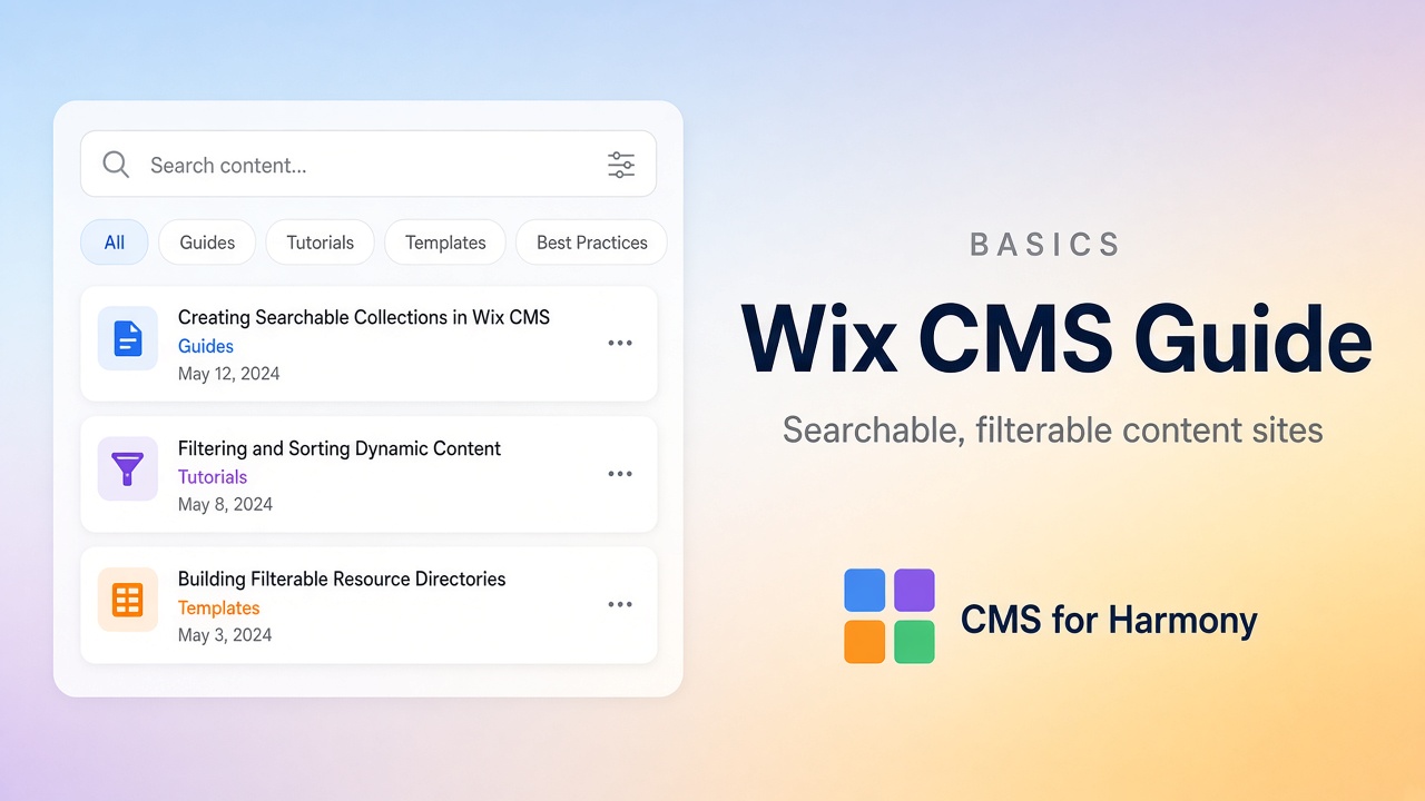 Wix CMS Guide: Build Searchable, Filterable Content Websites