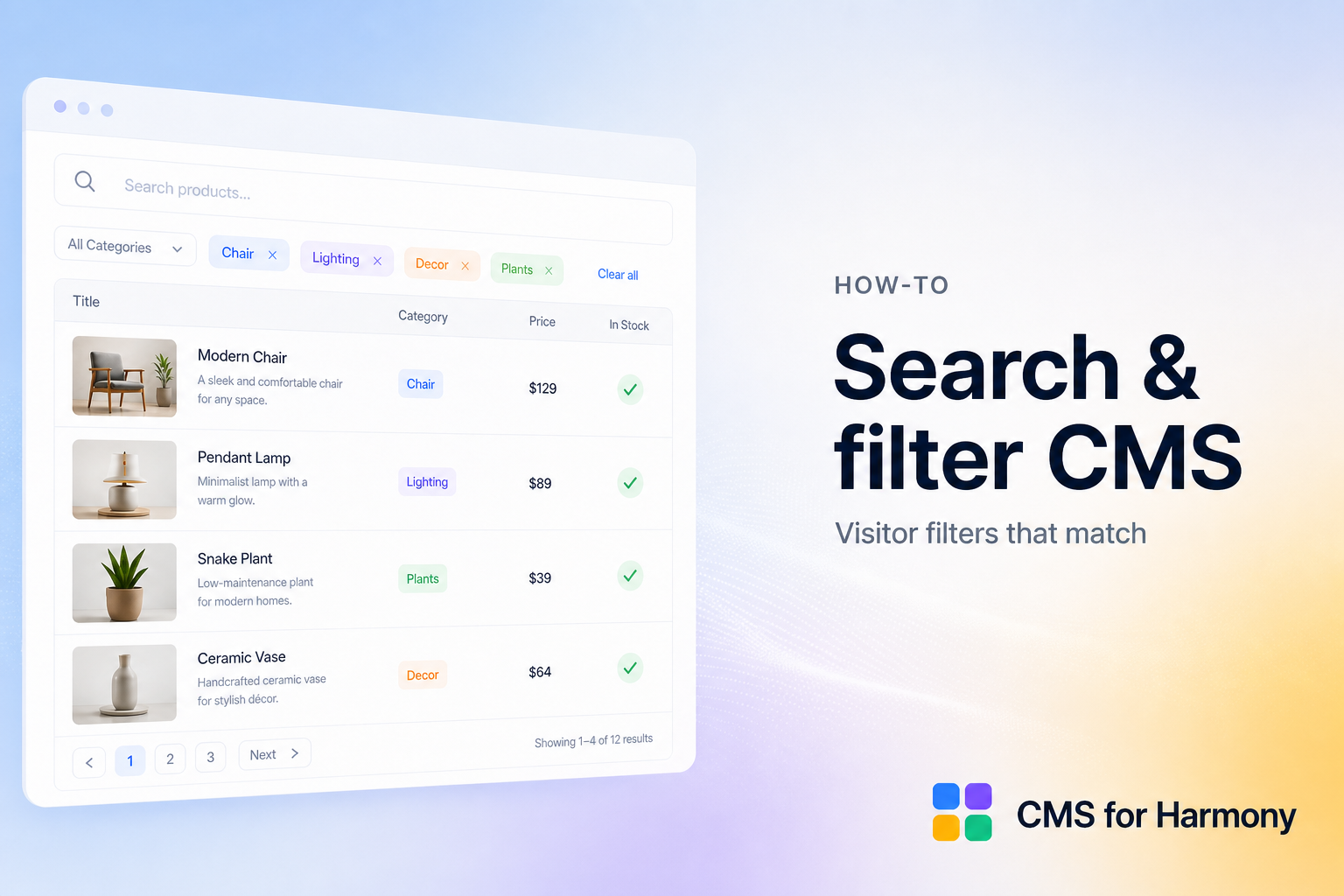 Wie man Search and Filters zu Wix-CMS-Anzeigen hinzufügt