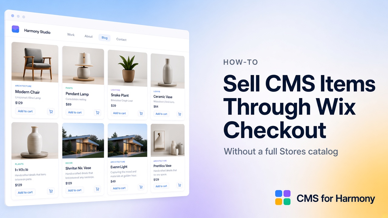 So verkaufen Sie CMS-Items über Wix Checkout—ohne Wix Stores